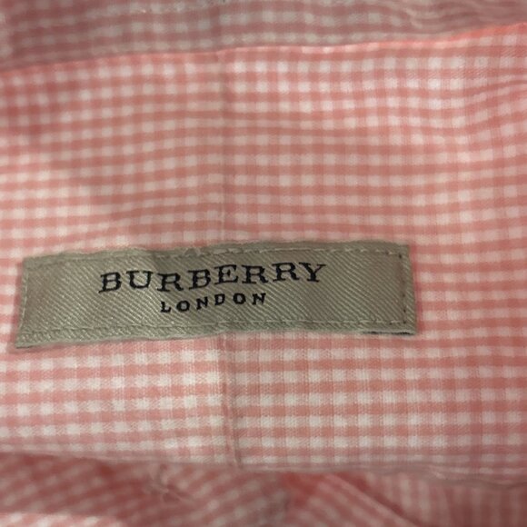 Burberry London Pink & White Mens 2XL Shirt Button Up Front Pocket - Picture 4 of 6